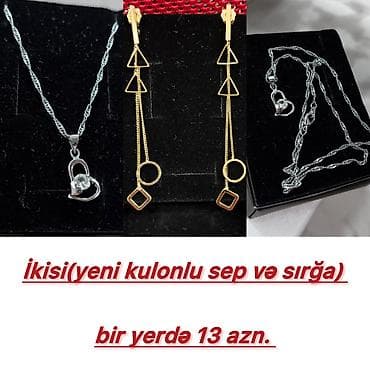 mirvari sırqa: Bijuteriya dəsti – kulonlu sep + sırğa Məhsul — 1
