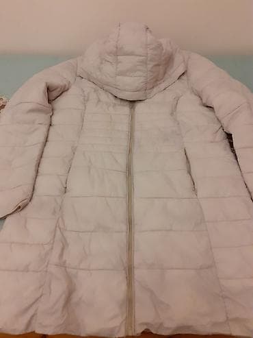 Ağ rəngli qadın qış kurtka (uzun, “puffer” tipli).raz44 - İsti