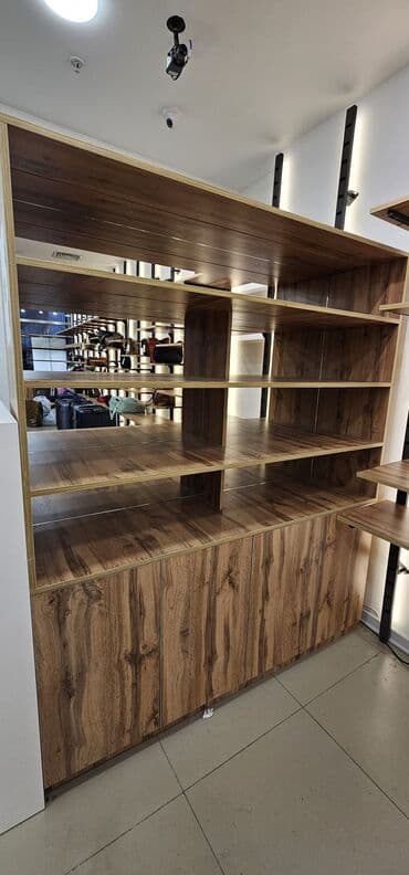 çörək vitrini: 1ededin qiymetMağaza vitrin dəsti – şüşəli vitrin və divar rəf sistemi — 6