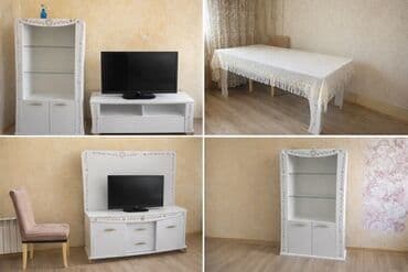 румынская мебель бу: Ağ rəngli qonaq otağı dəsti Komplektin tərkibi: - TV altlığı və üst — 1