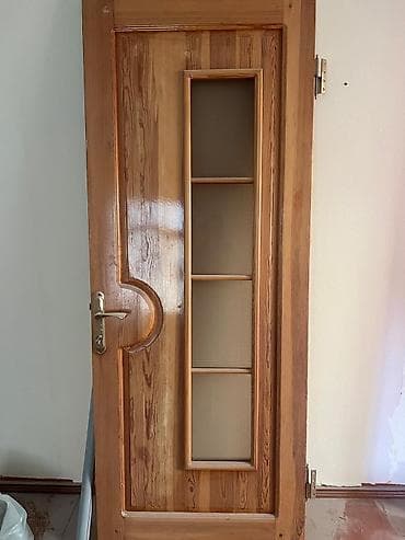 taxta qapi sekilleri: Məhsul: Taxta otaq qapıları (şüşəli), komplekt karmalar və fitinqlərlə — 2