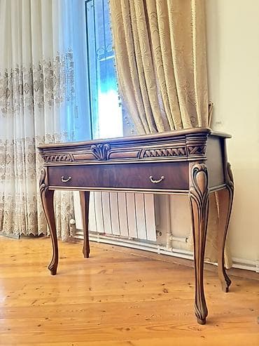 şpon: Klassik lüks yemək otağı mebel dəsti, təmiz ağac əl oyma işçiliyi — 10