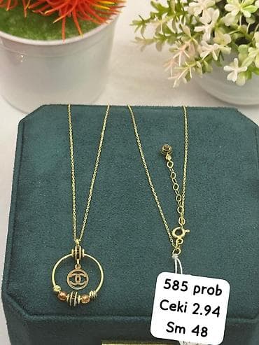 комплект: В комплекте: Колье, Желтое золото, 585 проба, 2 г — 9