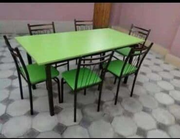 stol və stul dəstləri: Yeni, Kvadrat masa, 6 stul, Açılmayan, Stullar ilə, Taxta, Azərbaycan — 21