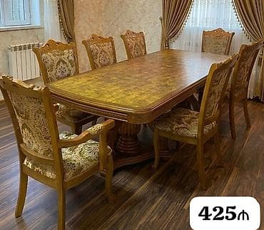 Qonaq otağı üçün, İşlənmiş, Açılan, Kvadrat masa, 8 stul — 1