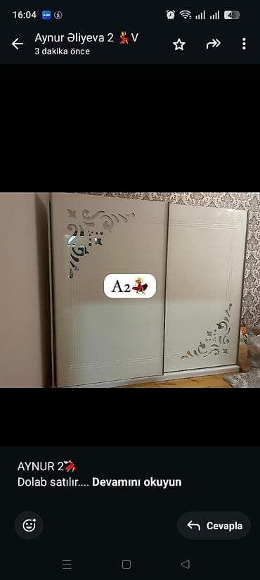 AYNUR 2💃 Dolab satılır. 📏 Ölçüləri: • Hündürlük: 2.20 m • Eni: 60 sm lalafo.az -da AYNUR 2💃 Dolab satılır. 📏 Ölçüləri: • Hündürlük: 2.20 m • Eni: 60 sm