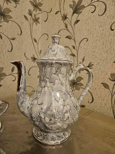 çay servis: Çay dəsti, rəng - Ağ, Keramika, SSRİ — 4