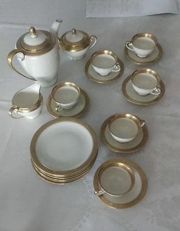 Çay dəsti, rəng - Ağ, Farfor, 6 nəfərlik