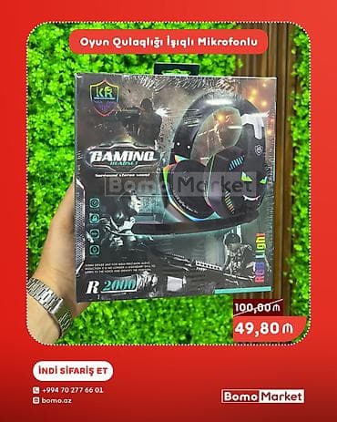 İşıqlı mikrofonlu oyun qulaqlığı – KR Gaming Headset R2000 Oyun üçün