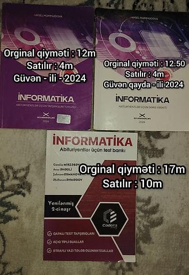 Satılır: müxtəlif dərs və ədəbiyyat kitabları paketi 1) İnformatika — 1