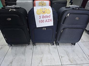parca camadan: Teklif: Yumşaq korpuslu 4 təkərli çamadan dəsti - 3 ədəd birlikdə — 1