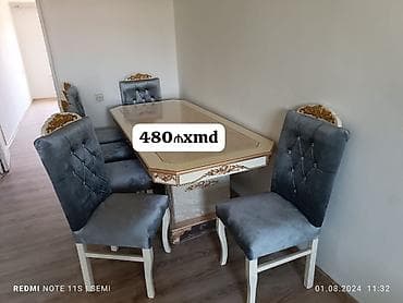 2 ci əl divan: Qonaq otağı üçün, Yeni, 6 stul — 1