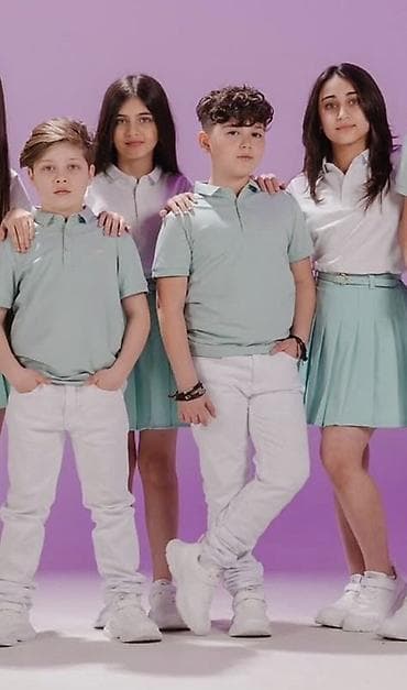 Детская одежда и обувь: Uşaq polo köynəyi – açıq nanə/yaşıl tonunda - Model: qısaqol, klassik — 1