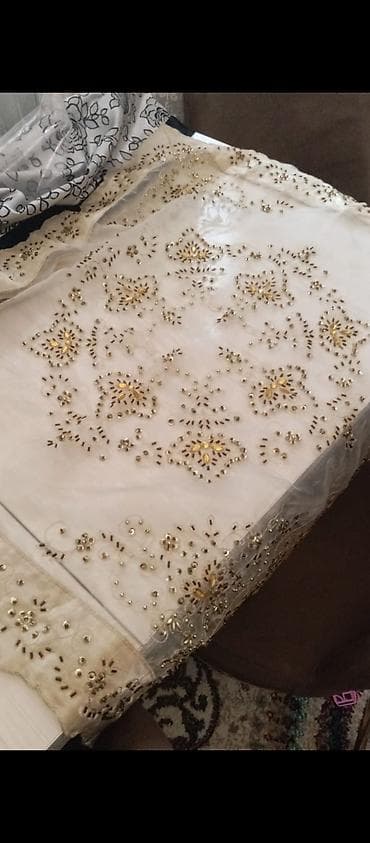Ev üçün dekor: Zərif dekorativ dəst – əl işi bəzəkli örtüklər - Material: şəffaf — 4