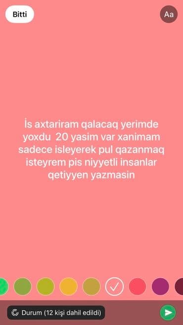 Təhsil, elm: Xidmət: İş axtaran xanım – 20 yaş – Yalnız halal əmək ilə pul — 1