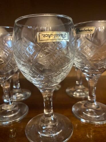 qab dəstləri: Qədəhlər, rəng - Ağ, Xrustal, 6 ədədli dəst, Türkiyə — 1