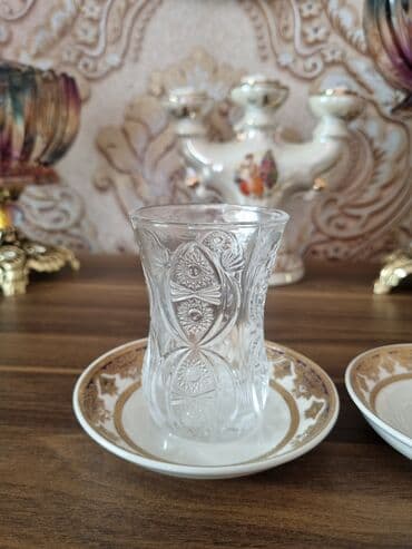 boqema qablar: Armudu stəkanlar, Xrustal, 12 ədədli dəst, 200 ml, Rusiya — 2