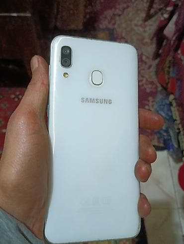 Samsung Galaxy A30, 32 GB, rəng - Ağ, Düyməli, Barmaq izi, Face ID