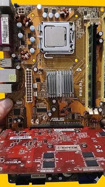 ram ddr 2: ASUS P5KPL əsas plata + Intel Core 2 Quad prosessor + videokart (DVI/ — 2