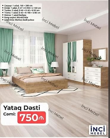 matras gence: İkinəfərlik çarpayı, Termo, Dolab, 2 tumba, Azərbaycan, Yeni — 1