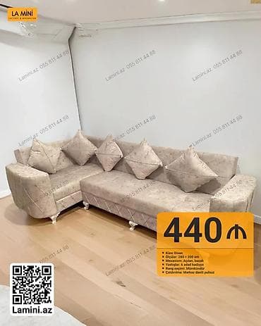 mini pec: Künc divan – La Mini - Ölçülər: 280 × 200 sm - Mexanizm: açılan — 1