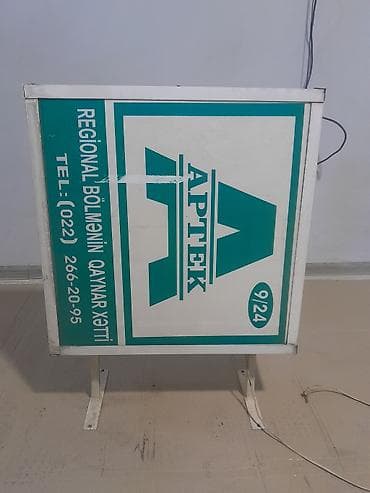 apel: Məhsul: “APTEK” işıqlı reklam lövhəsi (9/24) Təsvir: - İki tərəfli — 1