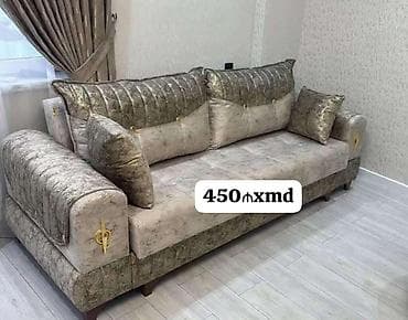 Klassik üslubda 3 nəfərlik yumşaq divan. - Rəng: gümüşü/boz tonlarda
