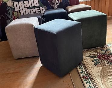 antik stul: Pufik oturacaq, Vеlur parça — 7