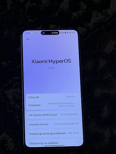 adapt: Poco F6, 512 GB, rəng - Qızılı, Barmaq izi — 6