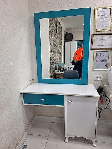 salon dolab: Gözəllik salonu mebelləri dəsti - Vizaj/saç iş yeri: iri divar — 2