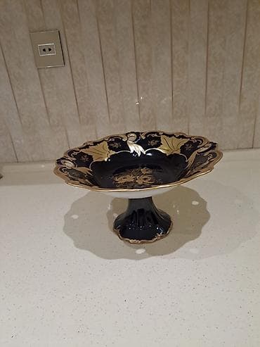 aksesuar qabi: Weimar Porzellan (Echt Weimar Kobalt) ayaqlı meyvə qabı — 3