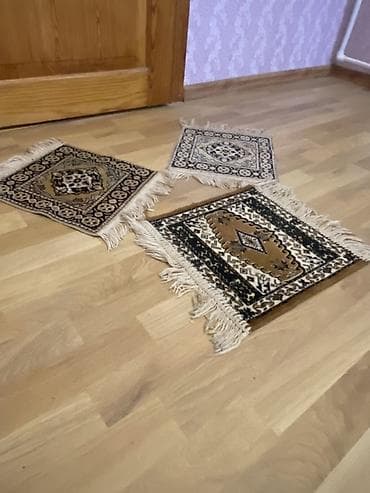 balka: Dekorativ kvadrat xalça dəsti (3 ədəd) - Forma və ölçü: Kvadrat — 3