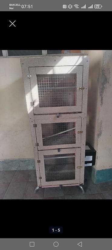 170ununu 55sant enidi 3 bölməli quş kafesi/volyer- Üç mərtəbəli