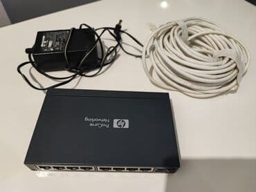 modem ucuz: HP Switch (ProCurve 1410-8G) ethernet kabel hədiyyə.👍 - 8x Gigabit — 4