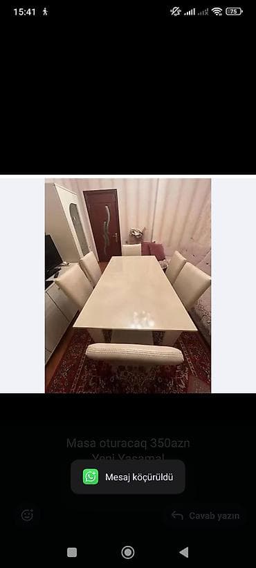 Masa oturacaq 350azn
Yeni Yasamal
Zəhra🌷5547