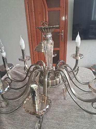 islenmis bak: Çılçıraq, 8 lampa, Metal — 2