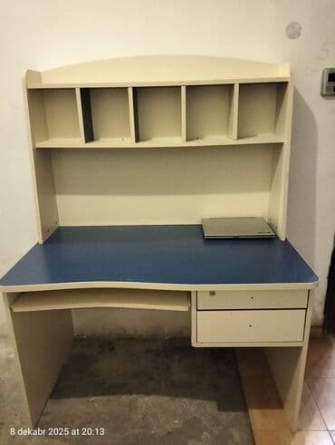 komputer stolları: Düz masa, Polkalı, Siyirməli, Sadə laminat — 3