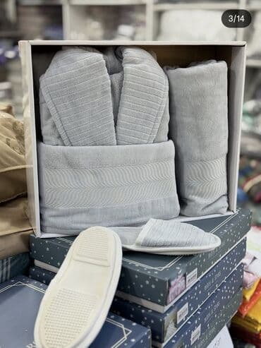 qadin kurtkalari: Hamam Xalati dəsti – “Moon & Stars” qutulu kolleksiya Tərkib və — 2