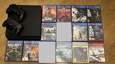 Playstation 4 2 pult + 10 ədəd ps4 + 3 ədəd ps3 diski satılır. Üstündə