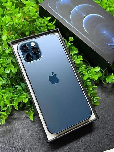 watt pro: IPhone 12 Pro, 128 GB, Pacific Blue, Zəmanət, Simsiz şarj, Face ID — 1
