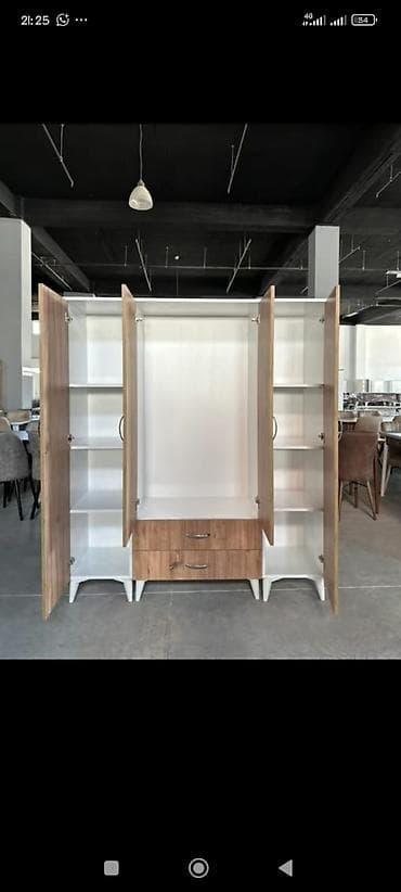 şfanerlər: 3 qapılı, Güzgülü, Ağ, Digər material, Açılan, Düz dolab — 4