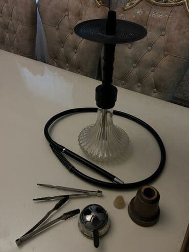 Şisha/nağilə dəsti - Şüşə dib hissə: relyefli, şəffaf, sabit və