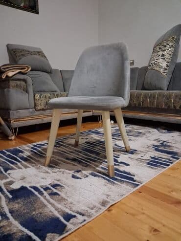 döş stolu: Qonaq otağı üçün, İşlənmiş, Qatlanmayan, rəng - Boz Stul — 3