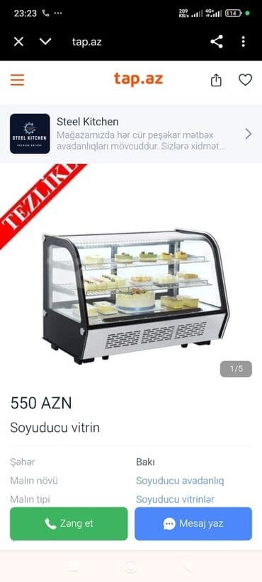 dukan ucun soyuducular: Soyuducu vitrin şirniyyat, qənnadı məmulatları və digər məhsulları — 4