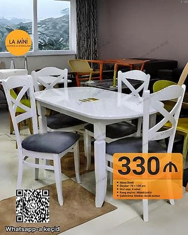 Mətbəx üçün, Dördbucaq masa, 4 stul lalafo.az -da Mətbəx üçün, Dördbucaq masa, 4 stul