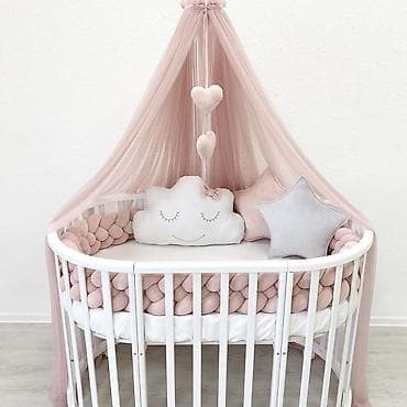 2ci əl kuşetka: Oğlan və qız üçün, İşlənmiş, Yumru, Beşik, Dəstsiz, Matras ilə, Yellənmə mexanizm ilə — 2