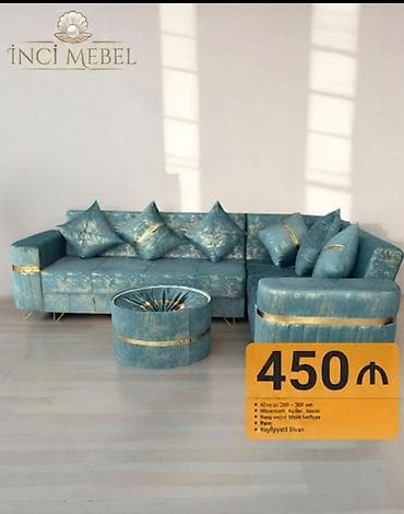 İnci Mebel künc divan dəsti - Künc ölçüsü: 260 × 200 sm - Mexanizm — 1