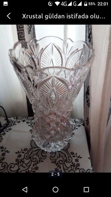 подарок женщине на 60 лет: Xrustal guldan istifade olunmayib 20 il bundan oncenindi 30 sm — 3