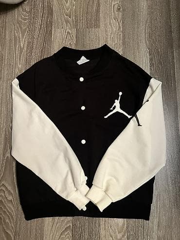 baş: - Unisex baseball üslublu kardiqan/svitşot - Rəng: qara korpus, ağ — 1