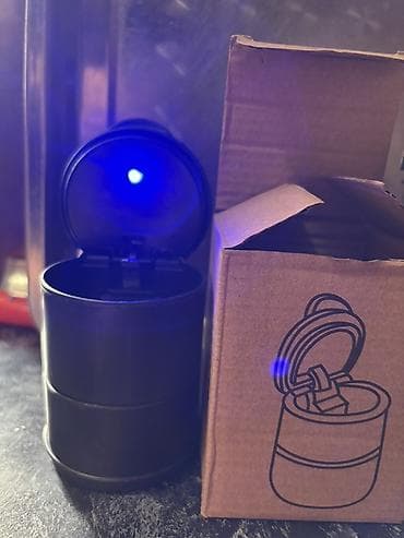 qapi ustu naves: Avtomobil üçün LED işıqlı külqabı - Material: qara rəngli — 2